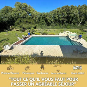 Belle villa provençale et dépendances dans un domaine de 2 Ha piscine, sauna, balnéo